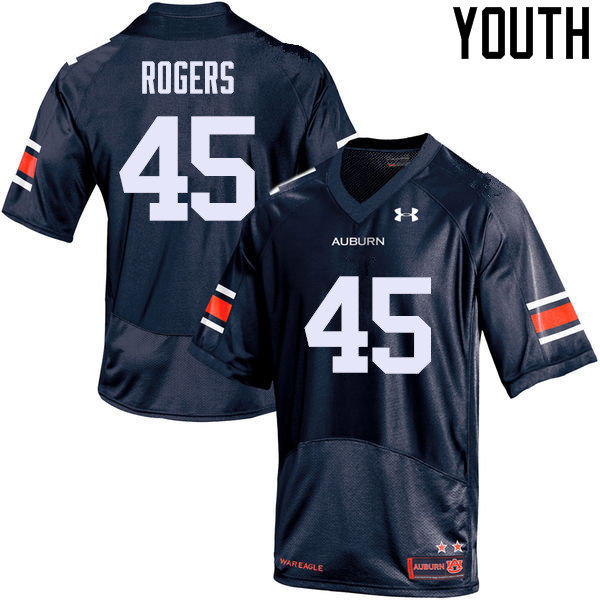Youth Auburn Tigers #45 Jacob Rogers Navy College Stitched Football Jersey